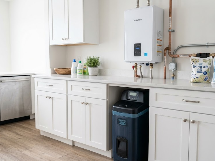 Whole-house water softener that helps prevent dishwasher leaves white residue caused by hard water.