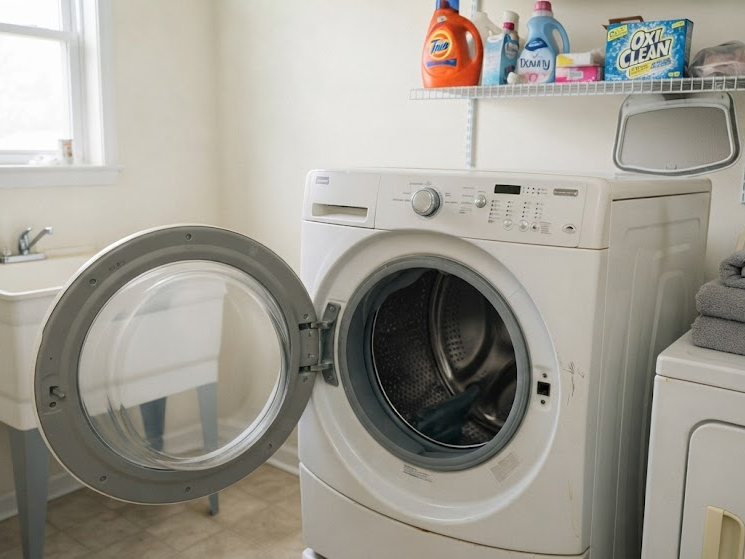 washer leaves white residue on clothes