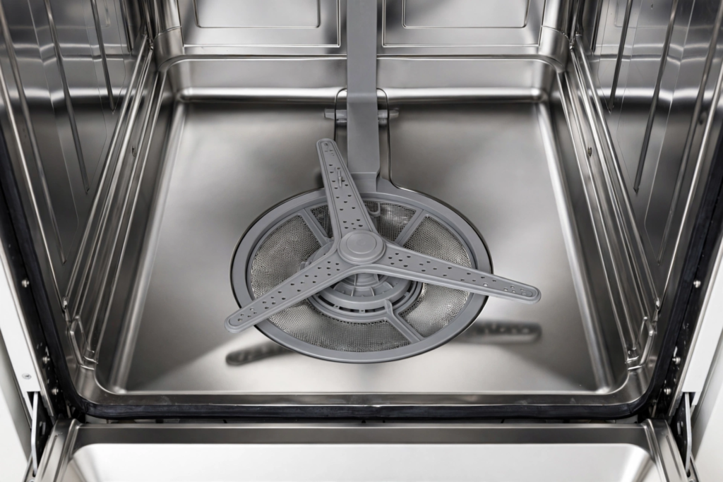 Dishwasher lower spray arm installed correctly after cleaning